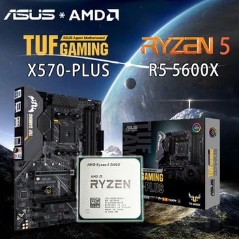 НОВЫЙ AMD Ryzen 5 5600X R5 5600X + ASUS TUFGAMING X570 ПЛЮС материнская плата AMD AM4 X570 PCIe 4.0 dual M.2 128 Г SATA 6 Гб/сек. USB 3.2 Gen 2