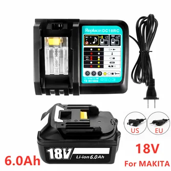 НОВЫЙ Литий-ионный Аккумулятор BL1860 18 В 6000 мАч для Makita 18 В Аккумулятор BL1840 BL1850 BL1830 BL1860B + Зарядное Устройство Makita