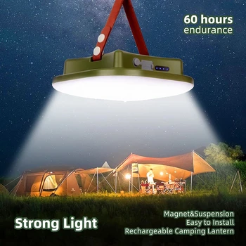 Новый Модернизированный Перезаряжаемый светодиодный Кемпинговый фонарь емкостью 15600 мАч с магнитным зумом, Портативный фонарик, освещение для палатки, Техническое обслуживание, освещение
