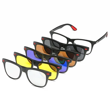 Обновленные солнцезащитные очки с магнитной поляризацией в оправе TR для женщин и мужчин в оправе TR для ночного вождения Солнцезащитные очки UV400 Eyewear