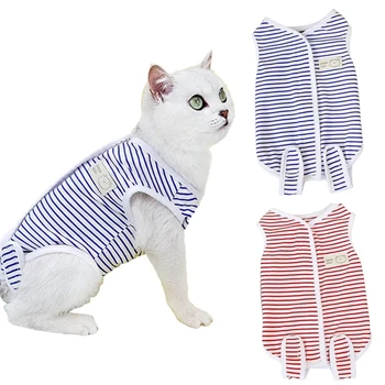 Одежда для домашних кошек, весенне-летний костюм для стерилизации кошек, дышащие комбинезоны для щенков, костюмы для восстановления одежды от зализывания ран