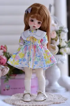 Одежда для куклы BJD 1/6 размера, летний костюм принцессы с милым цветочным рисунком, одежда для куклы BJD 1/6, аксессуары для куклы (3 балла)