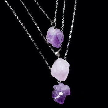 Ожерелье из Необработанного Кристалла Фиолетового КВАРЦА - Ювелирные Изделия Из Натуральных Камней, Целебные Кристаллы и Камни, Эффектное Ожерелье