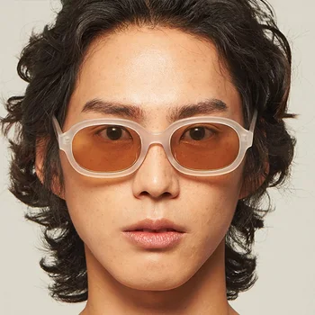 Оптовая Продажа Высококачественных Винтажных солнцезащитных очков в маленькой оправе с защитой от ультрафиолета, Модные Многоцветные Овальные солнцезащитные очки для мужчин и женщин
