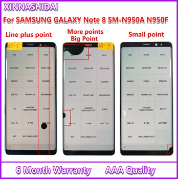 Оригинал Samsung Galaxy NOTE 8 LCD N950 N950U N950F, сенсорный экран в сборе с линией черных точек