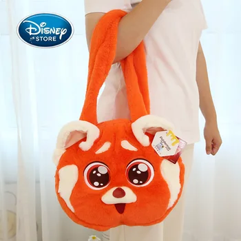 Оригинальная сумка Disney Pixar Turning Red Meilin, милая плюшевая сумка с красной пандой, вместительная сумка на молнии для хранения.