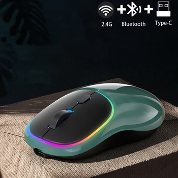 оригинальность, беспроводная мышь 2.4G, перезаряжаемые мыши Bluetooth, Беспроводная компьютерная мышь Mause со светодиодной подсветкой, эргономичная игровая мышь для ноутбука