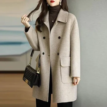 Осенне-зимнее Шерстяное пальто для женщин, Утепленные Корейские модные Теплые Блейзеры, куртки, пальто, женская одежда