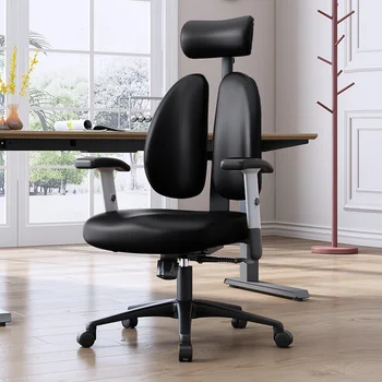 Офисное кресло с подушкой на спинке, роскошные Черные колеса, офисное кресло для домашних игр, поворотная опора, Cadeira Para Computador, офисная мебель