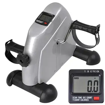 Педальный тренажер, портативный компактный велосипедный тренажер для рук и ног с цифровым ЖК-монитором, Sliver