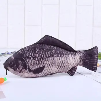 Пенал в форме рыбы, имитирующий карася, сумка для ручек, Пылезащитный портативный канцелярский чехол для карандашей для мальчиков и девочек