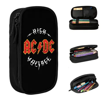 Пеналы AC DC из тяжелого металла, классическая музыка, рок, сумка для ручек, детские школьные принадлежности большой емкости, косметический чехол для карандашей