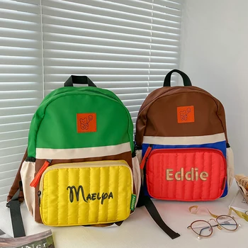 Персонализированные вышитые Детские рюкзаки для девочек, рюкзак для мальчиков, детский сад, начальная школа, именная сумка для книг для детей