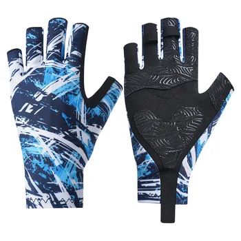 Перчатки для летней рыбалки Lua на полпальца, дышащие уличные перчатки из ледяной ткани, Высокоэластичные противоскользящие перчатки для рыбалки с защитой от солнца