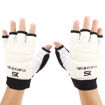 Перчатки для тхэквондо Дышащие Эластичные Перчатки для тренировок по кикбоксингу и боксу на полпальца для боевых искусств