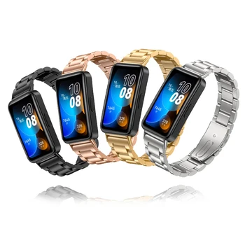 Петля для ремешка из нержавеющей стали для Huawei Band 8, металлический женский мужской браслет для часов Correa для Huawei 8, классическая застежка, аксессуары для часов