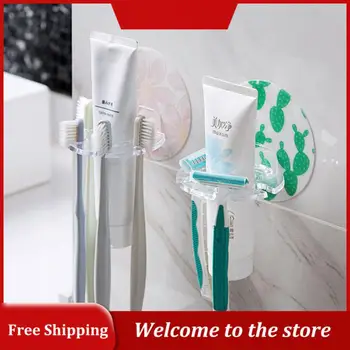 Пластиковый держатель для зубных щеток, 1ШТ, Стойка для хранения зубной пасты, Бритва, Диспенсер для зубных щеток, Стойка для хранения в ванной, Аксессуары для ванной комнаты, Инструмент