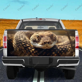 Пленка для задней двери грузовика с животными -змеями Из профессионального материала, универсальная, подходит для полноразмерных грузовиков, устойчива к атмосферным воздействиям и безопасна для автомойки