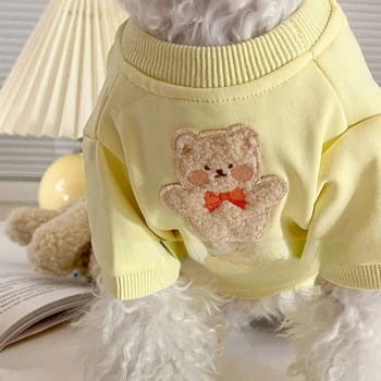 Плюшевые померанские медведи, пуловер для домашних животных, свитер с защитой от волос, милая Корейская одежда для кошек и собак Ins, Весенняя и осенняя одежда для собак