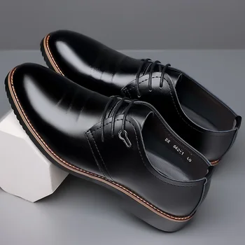 Повседневная деловая обувь для мужчин, модная универсальная износостойкая обувь с круглым носком, удобная дышащая уличная обувь, весна-осень, основная