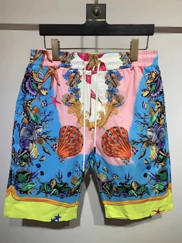 Повседневные мужские шорты Gotoola 2023 с цветочным принтом, пятиточечные шорты, молодежная свободная мода, модные брендовые тонкие пляжные брюки в корейском стиле.