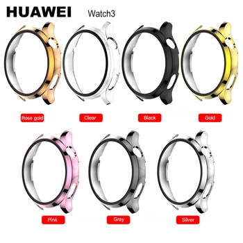 Подходит для Huawei Watch3 Pro 48 мм watch 3 46 мм Гальванический ПК + Покрытие закаленной Пленкой one shell Защитные Чехлы для экрана