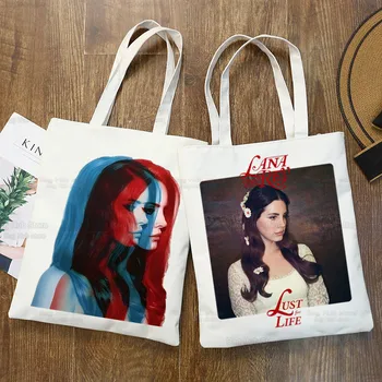 Поклонники певицы Ланы Дель Рей, женская холщовая сумка через плечо, холщовая сумка-тоут, эко-сумка для покупок Just for Life, холщовая сумка-тоут, сумочка для ежедневного использования