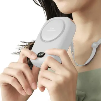 Портативный подвесной вентилятор для шеи, Мини-подвесной вентилятор для шеи с регулируемым шнурком и кронштейном, перезаряжаемый через USB, Громкая связь, 3 скорости ветра