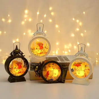 Портативный фонарь для кемпинга, Ретро Винтажная светодиодная лампа, Рождественский декор, Маленький ночник для домашнего наружного освещения, Подвесной светильник для палатки