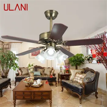 Потолочный вентилятор ULANI, современная простая лампа с прямым лезвием и светодиодным пультом дистанционного управления для домашней гостиной