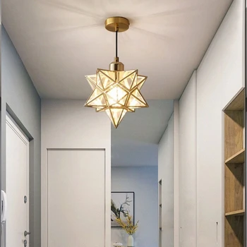 Потолочный подвесной светильник с пентаграммой, современный, простой и креативный светильник для балкона, коридора, входа, звездообразный светильник для прохода, прикроватный светильник