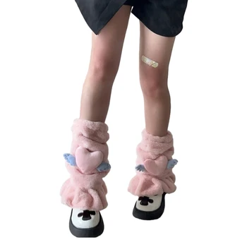 Прекрасные гетры Y2K, теплые носки для ног, мешковатые манжеты, носки с ворсом на щиколотках.