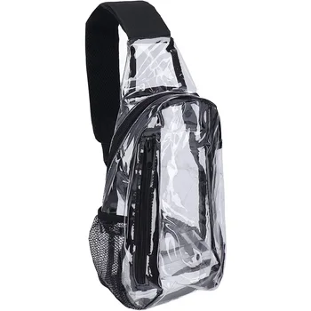 Прозрачная сумка-слинг, маленькая прозрачная сумка через плечо, прозрачная нагрудная сумка, повседневный рюкзак для женщин и мужчин