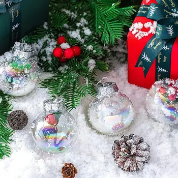 Прозрачные рождественские шары Многоразовые Рождественские шары Прозрачные украшения для украшения елки, которые можно наполнять для праздника