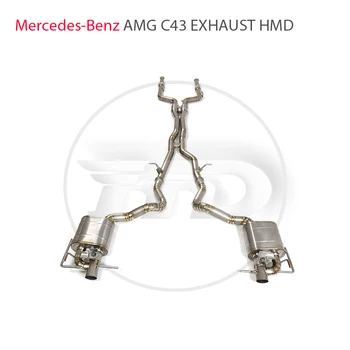 Производительность выхлопной системы из титанового сплава HMD Catback Для Mercedes Benz AMG C43 W205 Клапан Глушителя OEM Control