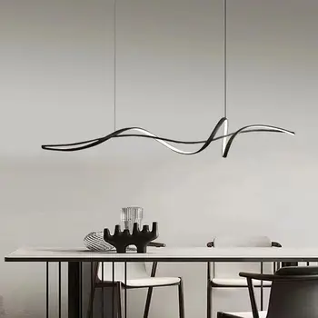 Простая светодиодная люстра в скандинавском стиле для кухни, столовой, кафе на чердаке, подвесной светильник, современная люстра, светильники для внутреннего освещения спальни