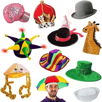 Разные забавные шляпы, шляпы для сумасшедших вечеринок для подростков, реквизит для фотобудки, шляпы для костюмированных костюмов для косплей-вечеринки