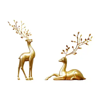 Реалистичная Фигурка Северного Оленя Party Deer Figurine Statues Статуя Животного для Гостиной