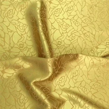 Рельефная жаккардовая ткань с рисунком золотой розы Материал для шитья Ткань для одежды Cheongsam Dress 150 см Продается по метру