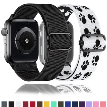 Ремешок-Резинка для Apple Watch Band 45 мм 40 мм 44 мм 41 мм Ultra 49 мм Эластичный Нейлоновый Браслет Solo Loop iWatch series 3 5 6 se 7 8
