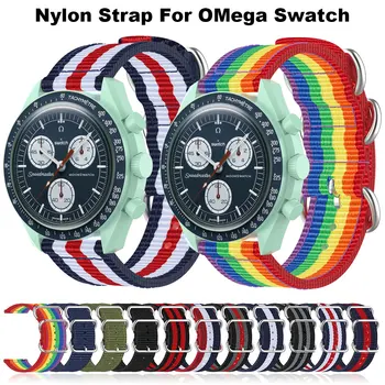 Ремешок с нейлоновой петлей для Omega X S-watch Speedmaster Joint MoonSwatch 20 мм, мужские женские водонепроницаемые ремешки-браслеты для спортивных часов