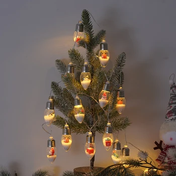 Рождественская разноцветная световая гирлянда, светодиодные теплые огни, украшение комнаты Санта-Клаусом, Снеговиком, Красочные огни, принадлежности для праздничных вечеринок
