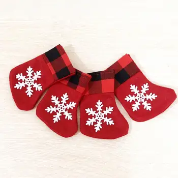 Рождественские чулки, альтернативные праздничные рождественские носки, красочные мешочки для конфет с рисунком снежинки, сумки для рождественских украшений, долговечные