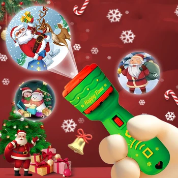 Рождественский проекционный фонарик Веселые Рождественские украшения для дома 2023 Рождественский орнамент Xmas Navidad С Новым 2024 годом