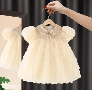 Розничная продажа 2023, летнее милое платье для маленьких девочек, милая праздничная одежда принцессы для девочек 2-6 Т