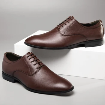 Роскошная Мужская обувь из натуральной кожи, Офисная Деловая обувь Для важных случаев, Официальная обувь, Мужская Повседневная обувь, Большой размер: 37-50