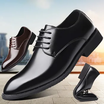 Роскошные деловые кожаные туфли-оксфорды, мужские дышащие резиновые вечерние модельные туфли, мужские офисные свадебные туфли на плоской подошве, Mocassin Homme