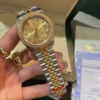 Роскошные мужские часы наручные часы для женщин Relogios Masculino Дизайнерские модные механические Золотые часы с бриллиантами высокого качества