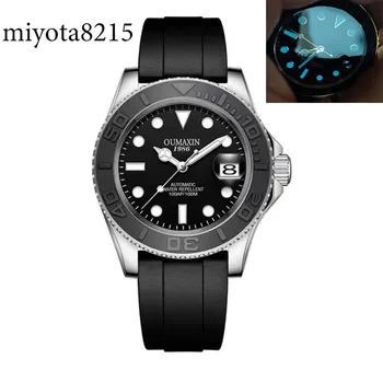 Роскошный бренд 2022, новые 40-мм автоматические механические часы Miyota с черным циферблатом, ремешок из нержавеющей стали 316, повседневные мужские часы