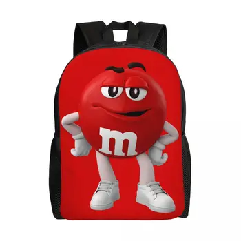Рюкзак для путешествий с лицом персонажа M & M's Chocolate Candy, женский мужской школьный рюкзак для ноутбука, забавные сумки для студентов колледжа